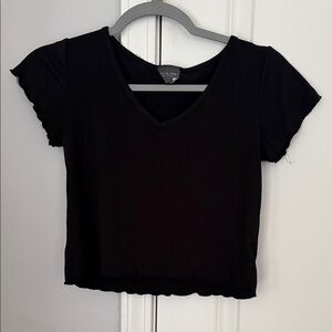 Olivia Rae Black V-Neck Crop Top